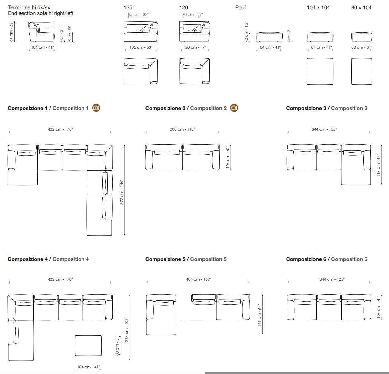 Модульный тканевый диван BONALDO BELLOALTO ARCH-00083950 - Вид №4