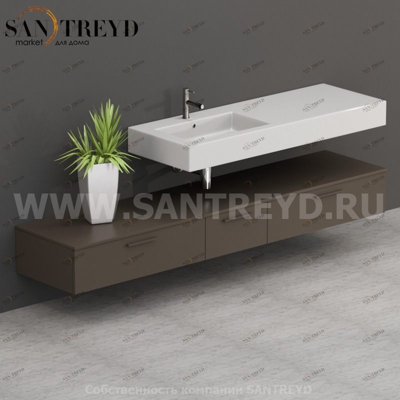 T22552CS2 Столешницы для использования в сочетании с тумбами и открытыми тумбами 225 см коричневая Globo ARREDO WOOD Италия Ceramica Globo