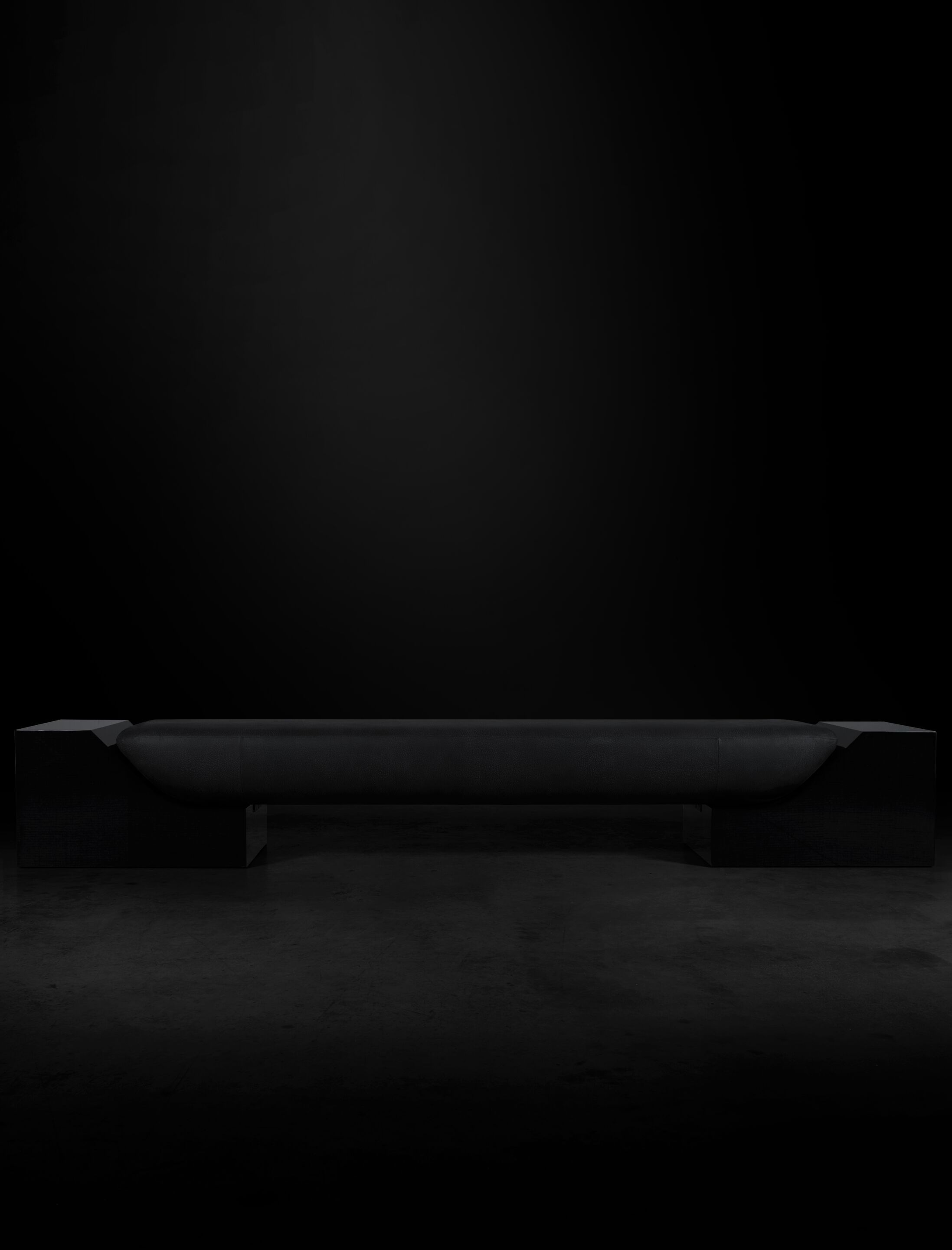 Мягкая скамейка из кожи и дерева Movimento Gallery артефакт ARCH-00116836 - Вид №1