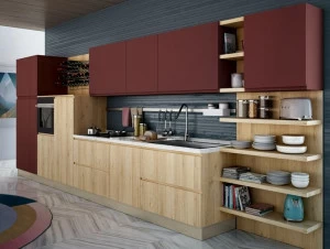 CREO Kitchens Линейная модульная кухня без ручек Jey feel