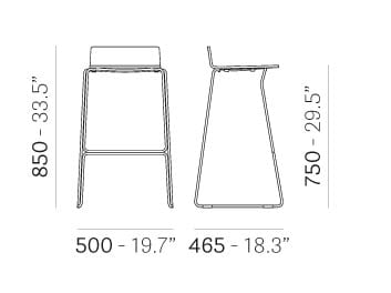 Барный табурет с подставкой для ног Pedrali Osaka Metal ARCH-00145635 - Вид №9