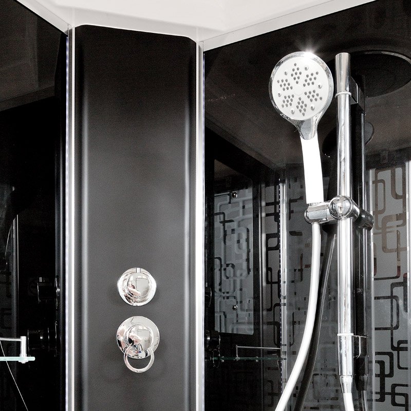 V1245 Душевая кабина DETO Серия V BМ1590 с гидромассажем BLACK - Вид №4