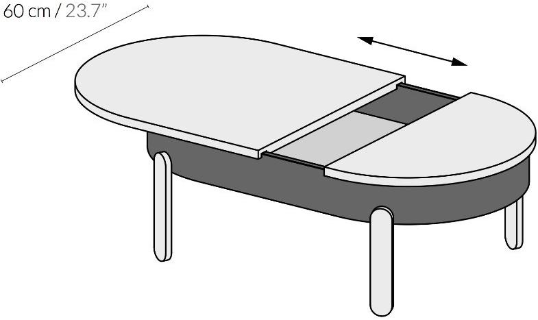 Woodendot Овальный журнальный столик из орехового дерева с вещевым ящиком для гостиной sun-id-1499238 - Вид №5