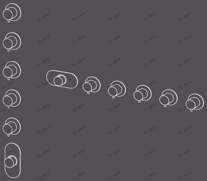 Radomonte Настенный термостатический смеситель с 5-ходовым коллектором Hiro Hir58