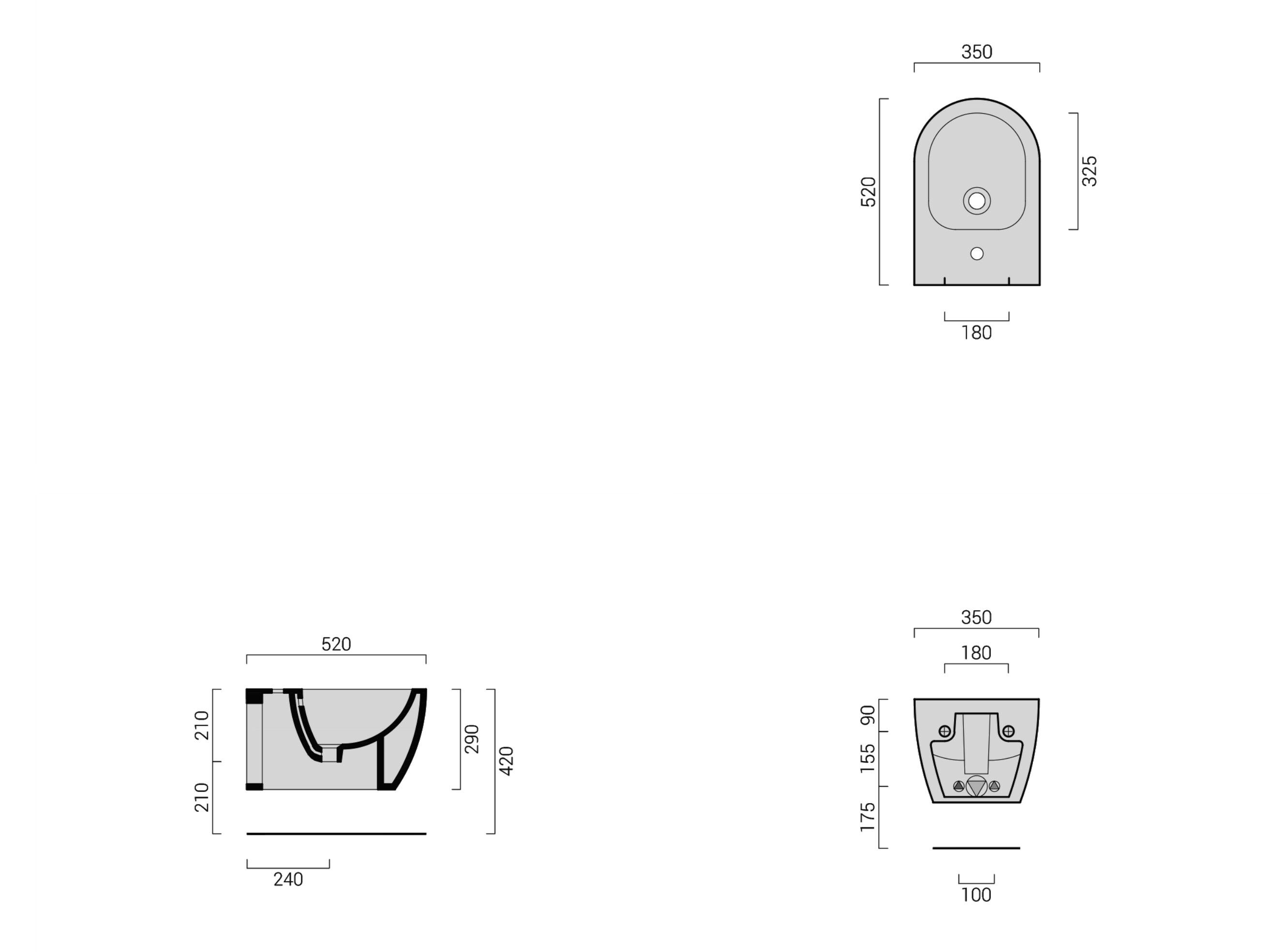 Керамические подвесные сантехники Domus Falerii Leaf Medium ARCH-00087424 - Вид №6