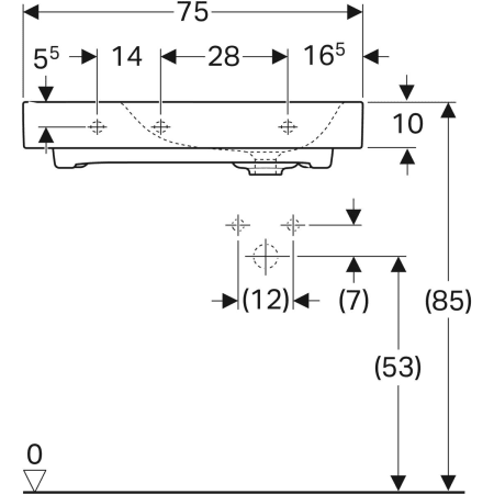 500.549.01.1 Раковина Geberit Citterio с полкой Geberit  - Вид №15