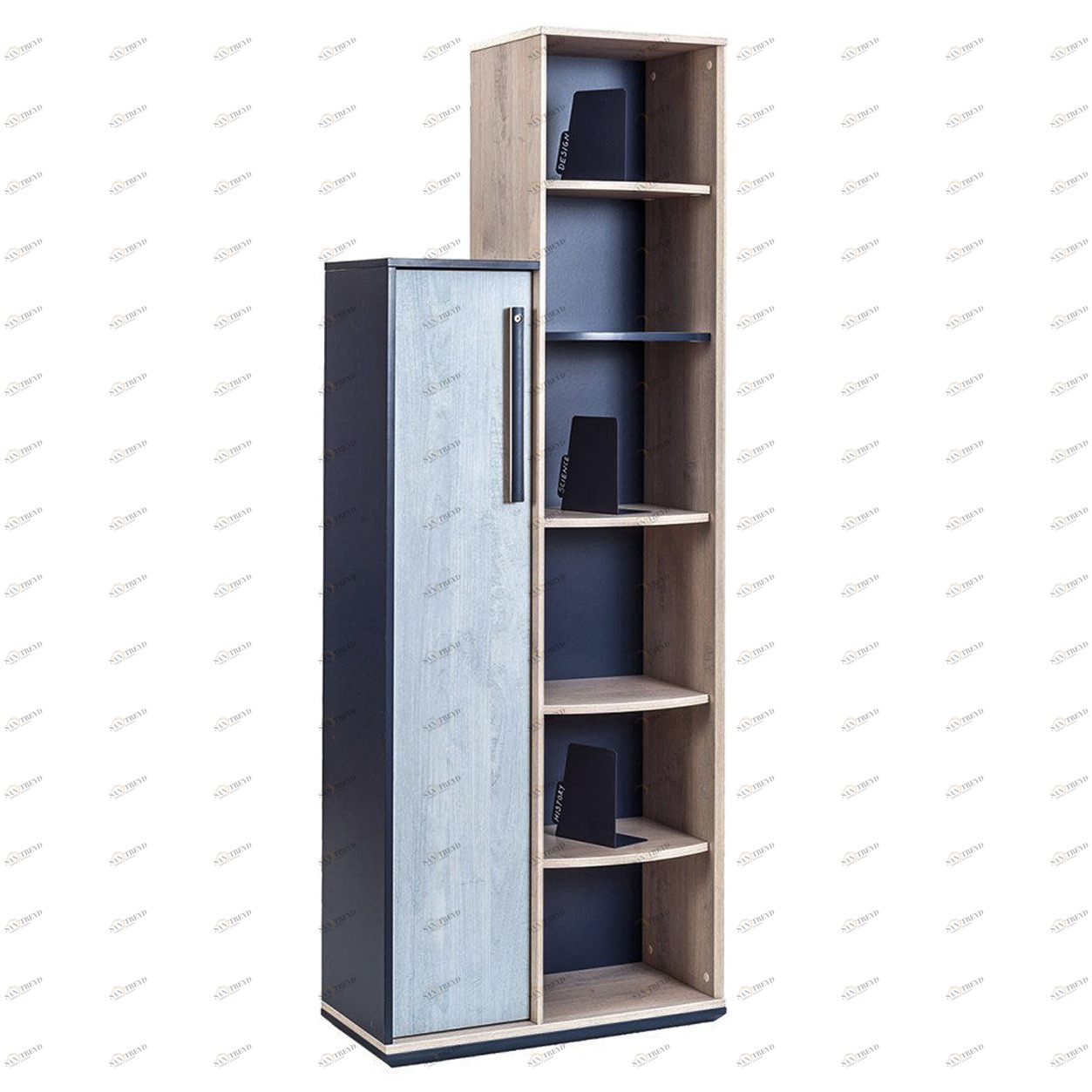 Стеллаж для книг двойной с дверцей Trio CILEK TRIO 00-3832201 Синий;бежевый Santreyd