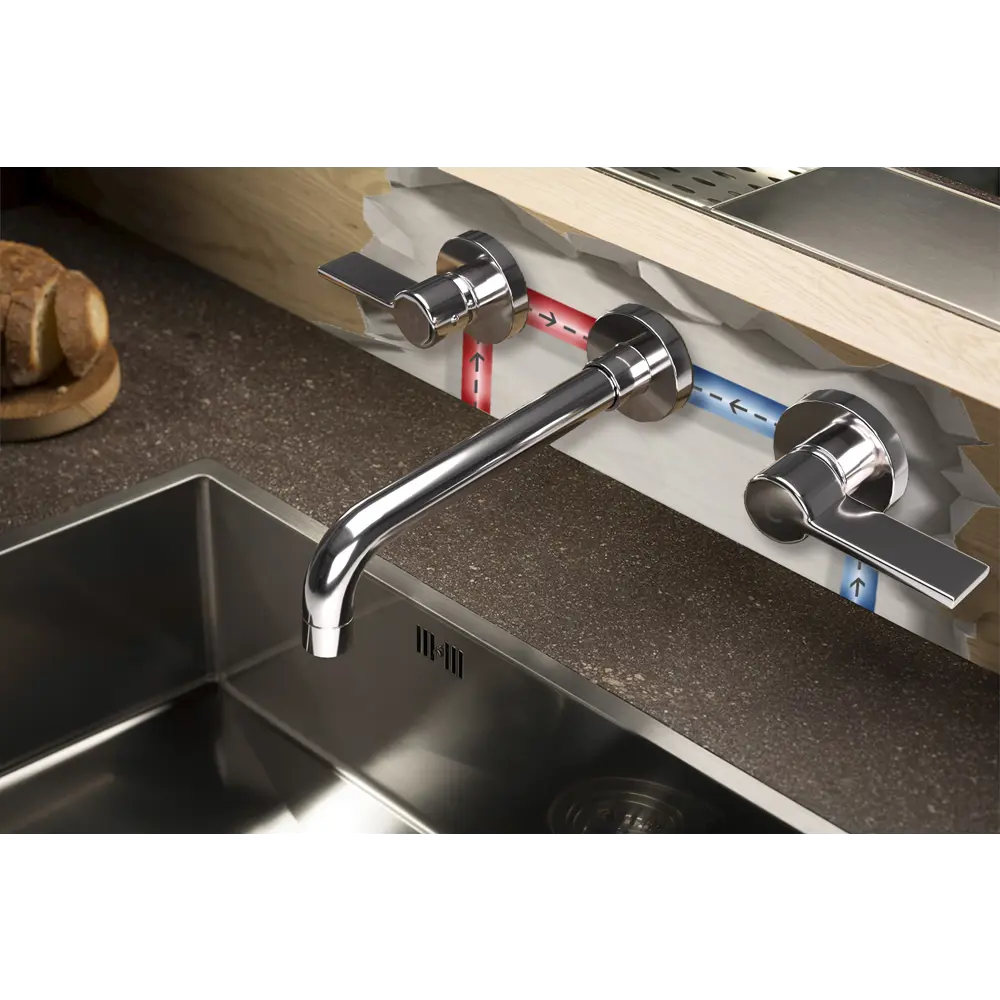 Смеситель для раковины Paini Arena 92CR207LMKM встраиваемый цвет хром STLM-2208238 - Вид №3