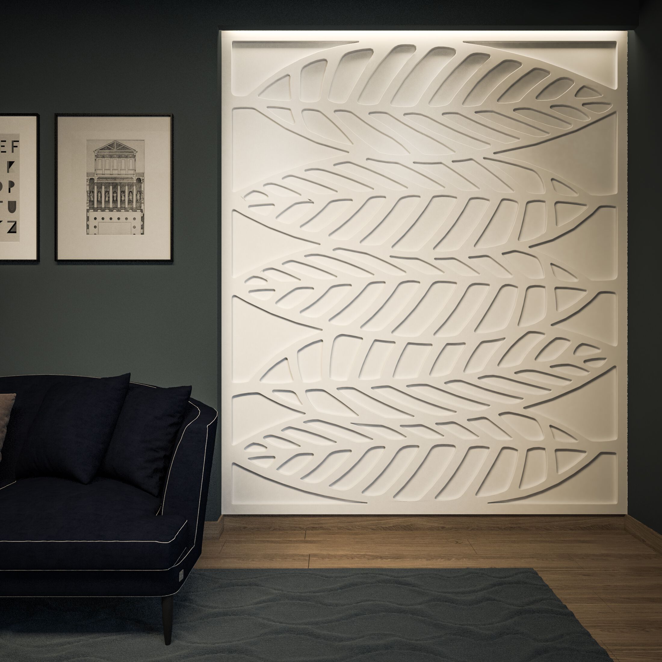 Трехмерная декоративная гипсовая панель WallDeco BAMBOO ARCH-00140246 - Вид №1