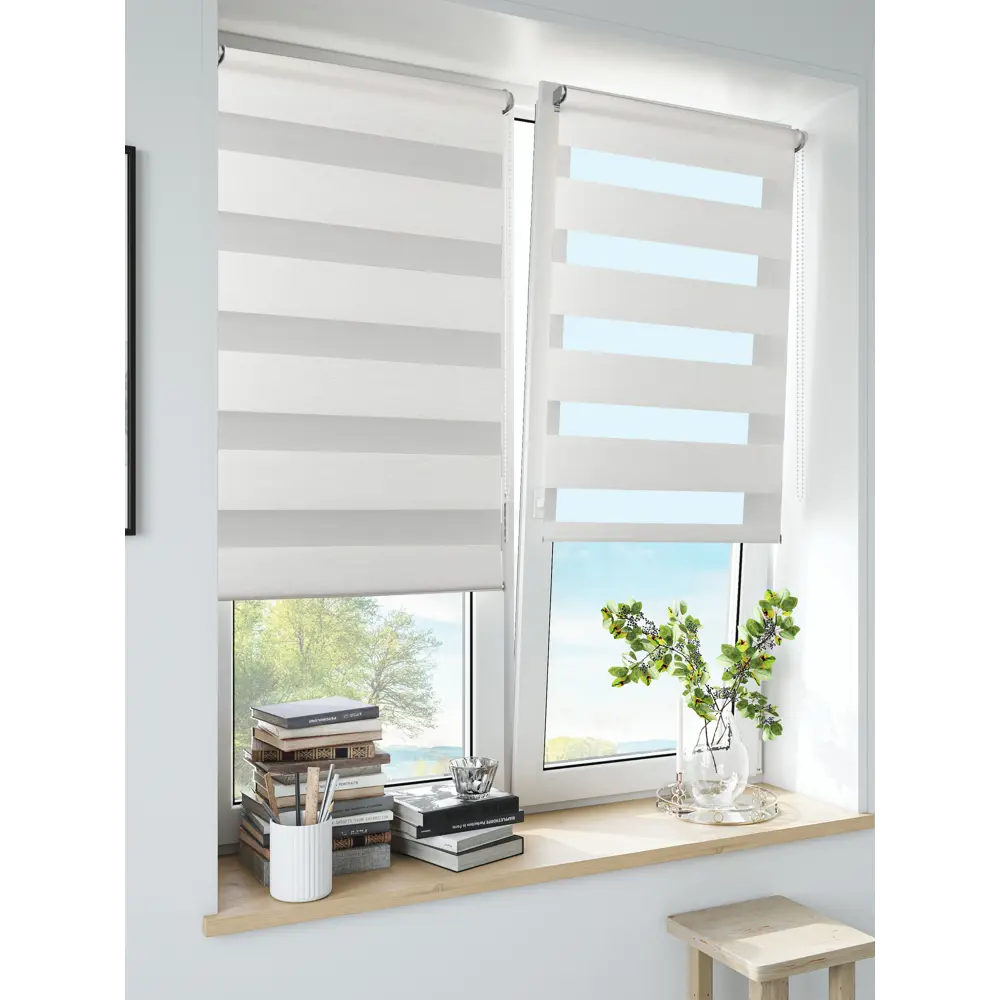 Штора рулонная день-ночь Inspire Moscou 80x160 см белая White 0 STLM-2102084 - Вид №10