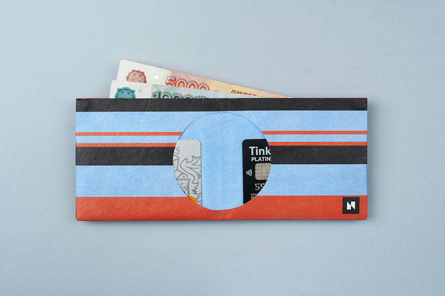 NW-088 Кошелек new rangarde, черный в полоску New wallet  - Вид №3