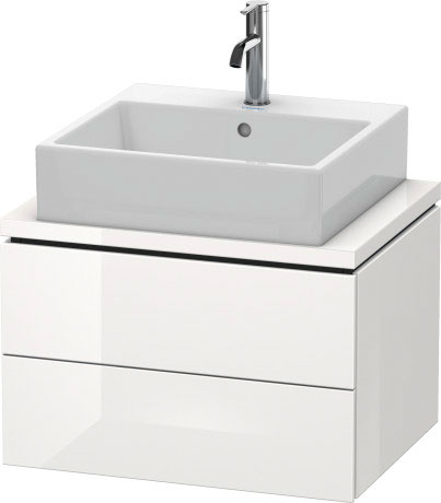 LC580504949 Тумбочка для компактной консоли L-Cube #LC5805 620 x 477 мм Графит матовый, декор Duravit - Вид №2