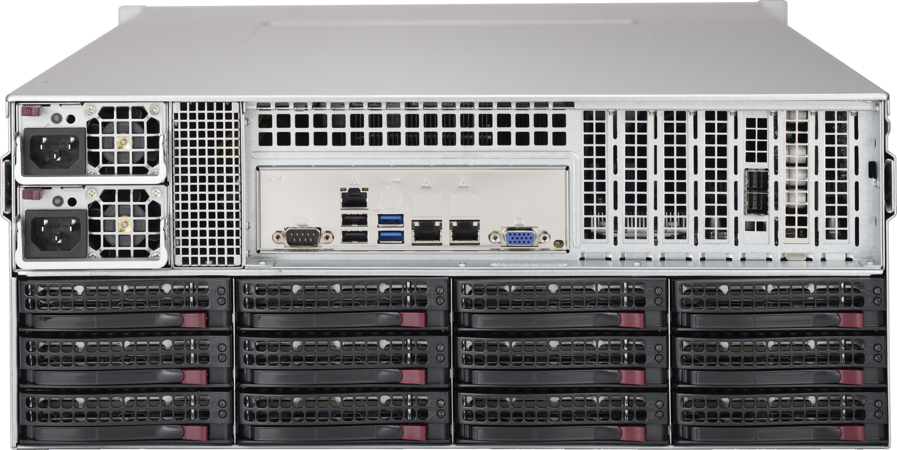 SSG-6049P-E1CR36L storage (x11dph-t, cse-846be1c-r1k23b) (lga 3647, 16xddr4 up to 4tb ecc 3ds lrdimm, 36x3.5" sas3/sata3, broadcom 3008 sas3, 2x 10gbase-t lan ports with intel x722 + phy intel x557, ipmi 2.0 / kvm over lan / media over lan, 1200w redundan Santreyd  - Вид №2