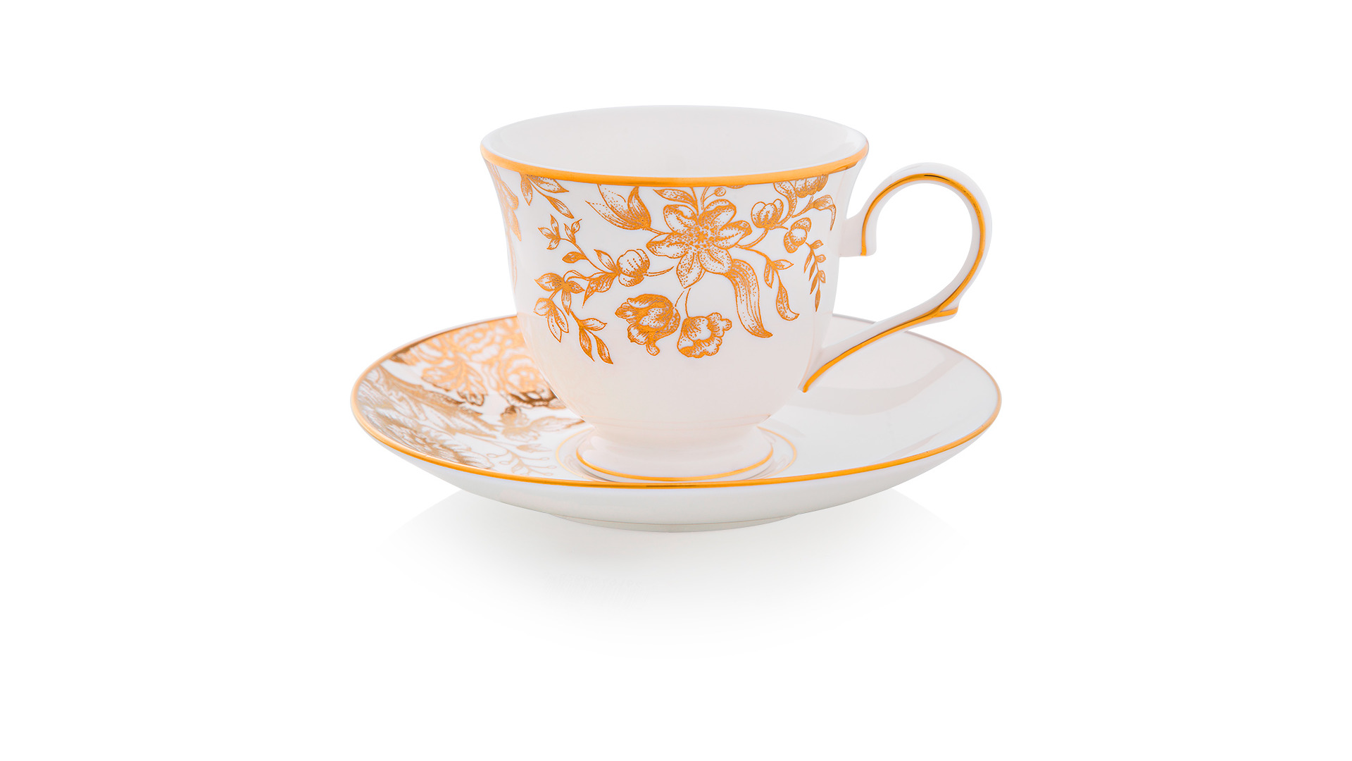 10665594 Lenox Набор из 2 чашек чайных с блюдцами Lenox "Золотистый лес,Маркеса" 180мл Фарфор костяной  - Вид №1