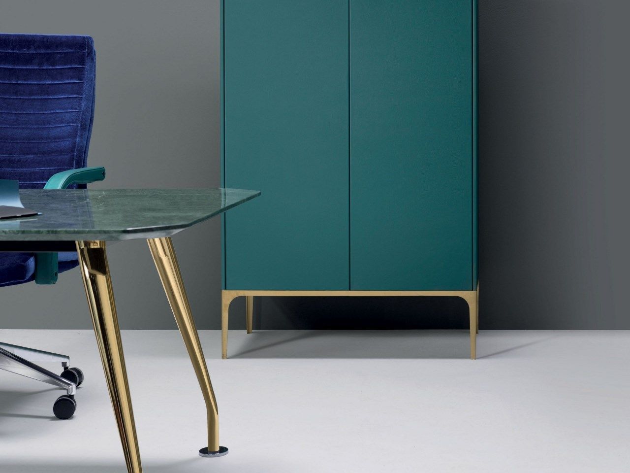 Кожаный прямоугольный исполнительный стол с ящиками Quinti Sedute ARCH-00124905 - Вид №3