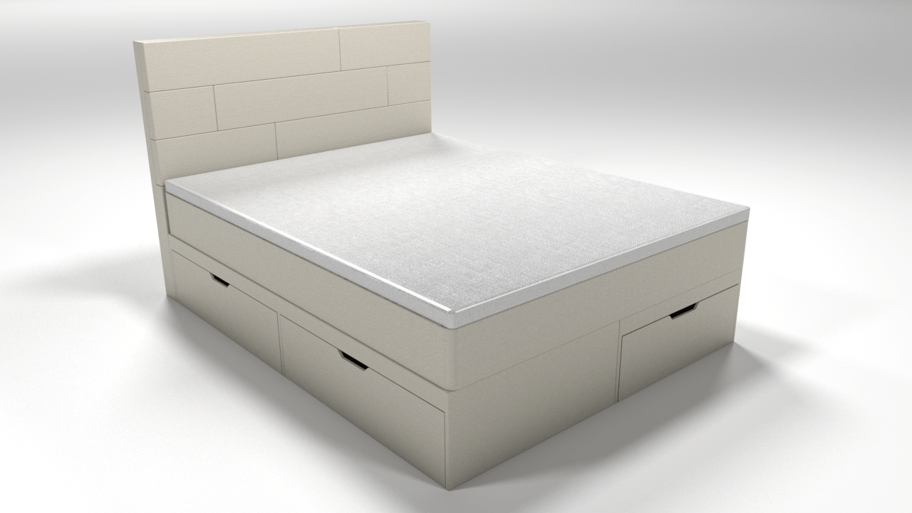 Кровать двуспальная 180х200 белая "Домино" BELABEDDING ДОМИНО 131588 Молочный - Вид №4