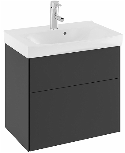 47431 IFO Sense тумба под умывальник с двумя ящиками, W = 600 мм, W1 = 622 мм, глянцевый белый - Вид №4