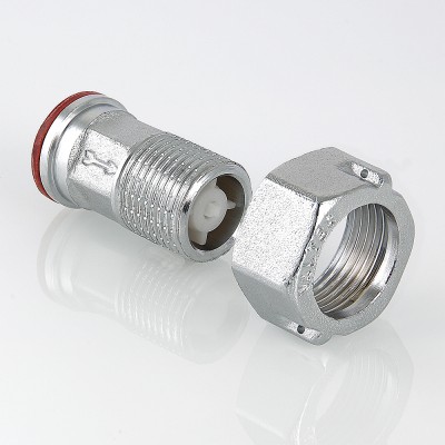 VTr.612.N.0004 Полусгон с накидной гайкой и обратным клапаном Valtec 1/2"  - Вид №1