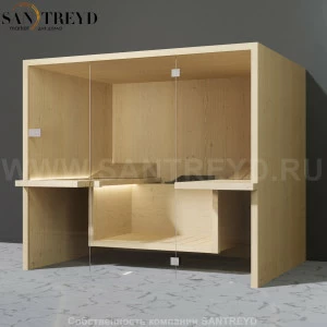 Effegibi AIR SA90800001 Сауна. Установка: к стене. Мощность: 8 кВт макс. Размеры: длина 247 см, ширина 182 см. Отделка: осина натуральная.