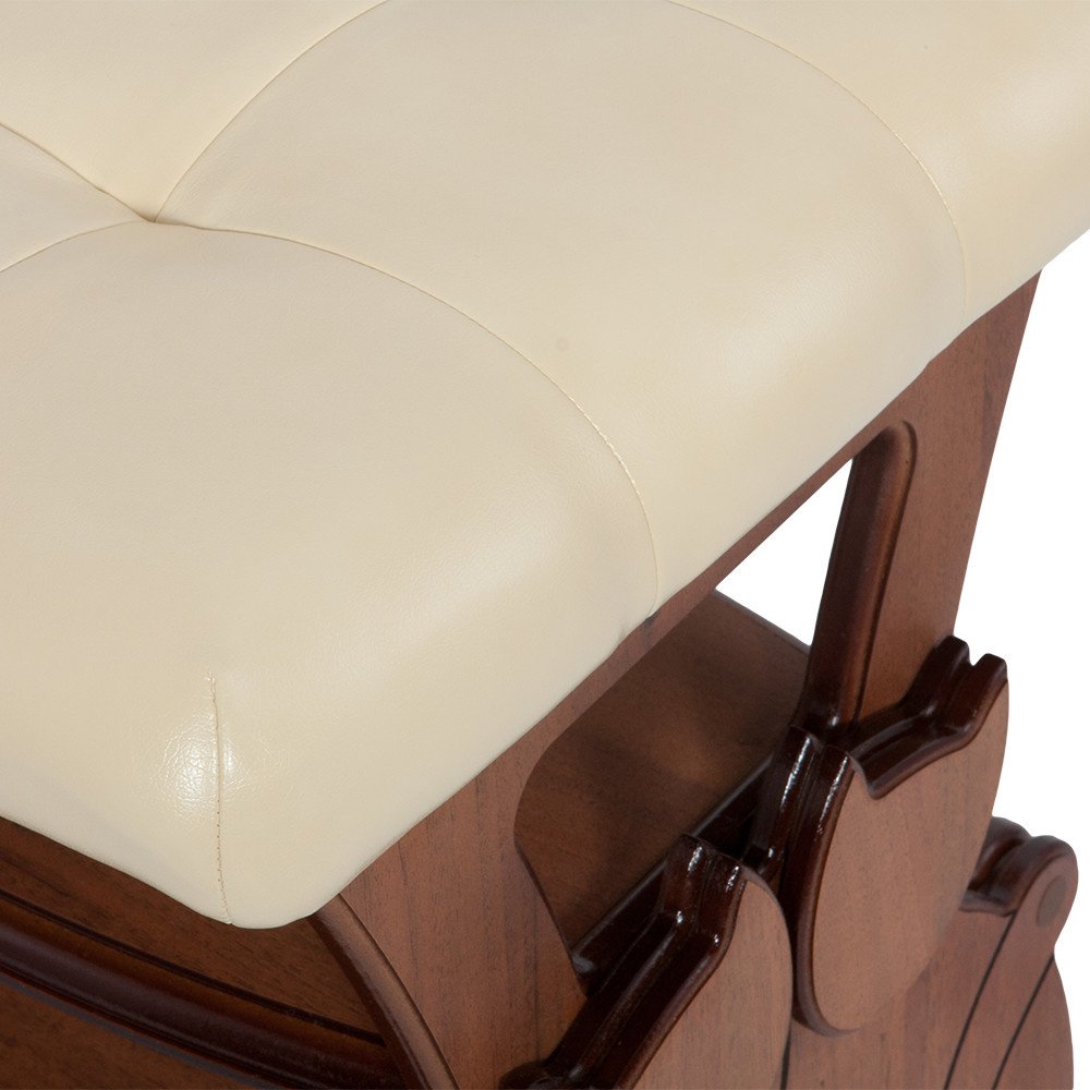 11178 BOGACHO Табурет Марта 2 с ящиком Орех Ваниль МДФ / искусственная кожа  - Вид №6