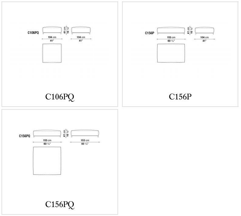 B&B Italia Квадратный кожаный пуф Michel sun-id-1475950 - Вид №2