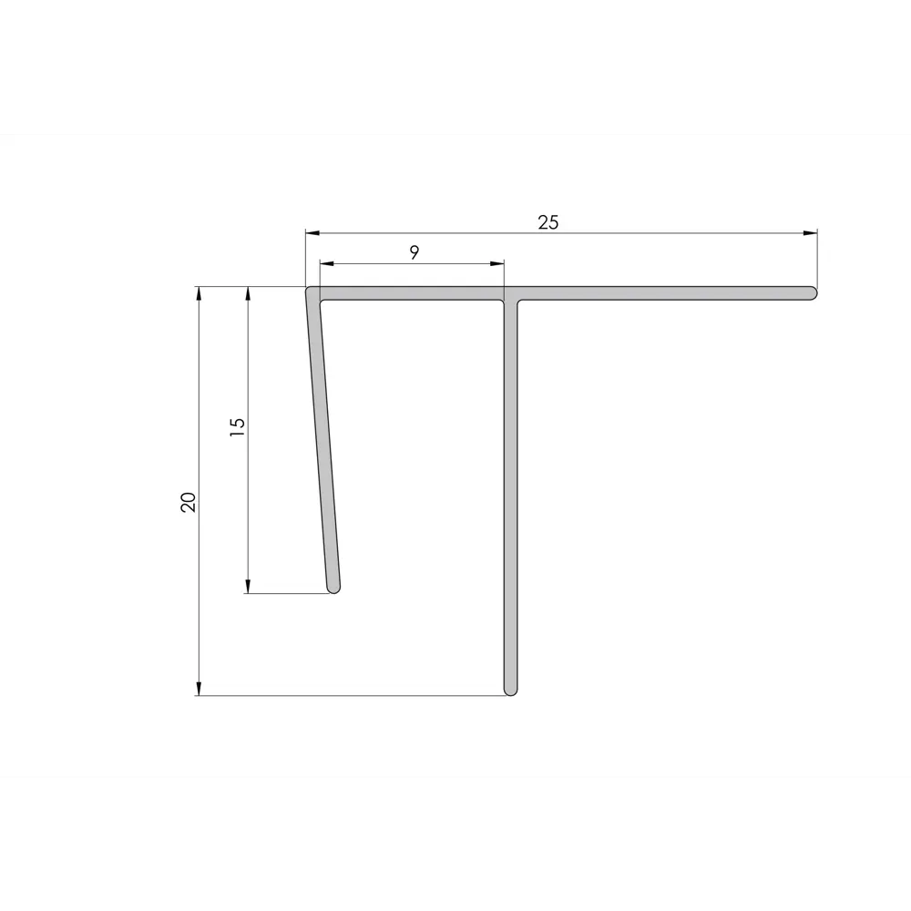 Профиль ПВХ F-образный 10x3000 мм белый 89056461 STLM-2163402 Santreyd  - Вид №1