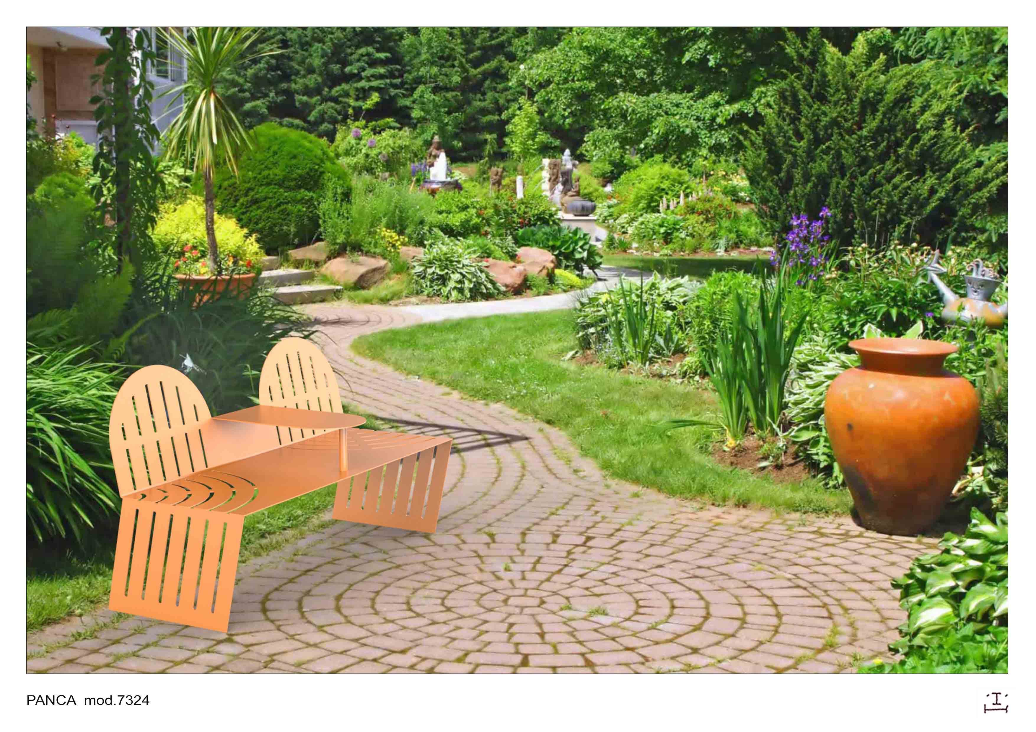 Стальная скамья со спинкой CITYSì KEY WEST ARCH-00116237 - Вид №6