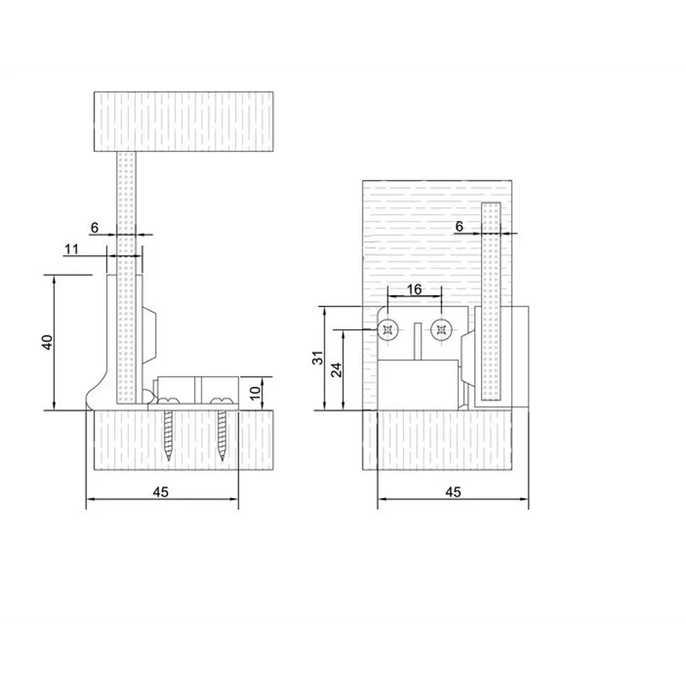 Петля мебельная для стеклянных дверей Samet Maksan 180°, 2 шт. 85441470 STLM-2088534  - Вид №3