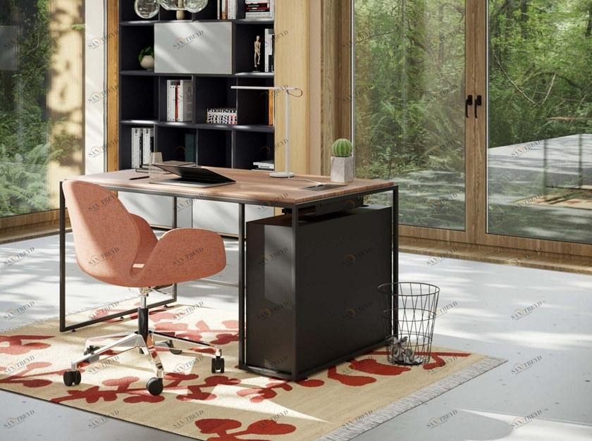 Ersa Прямоугольный деревянный стол со встроенной полкой Frame sun-id-1413665