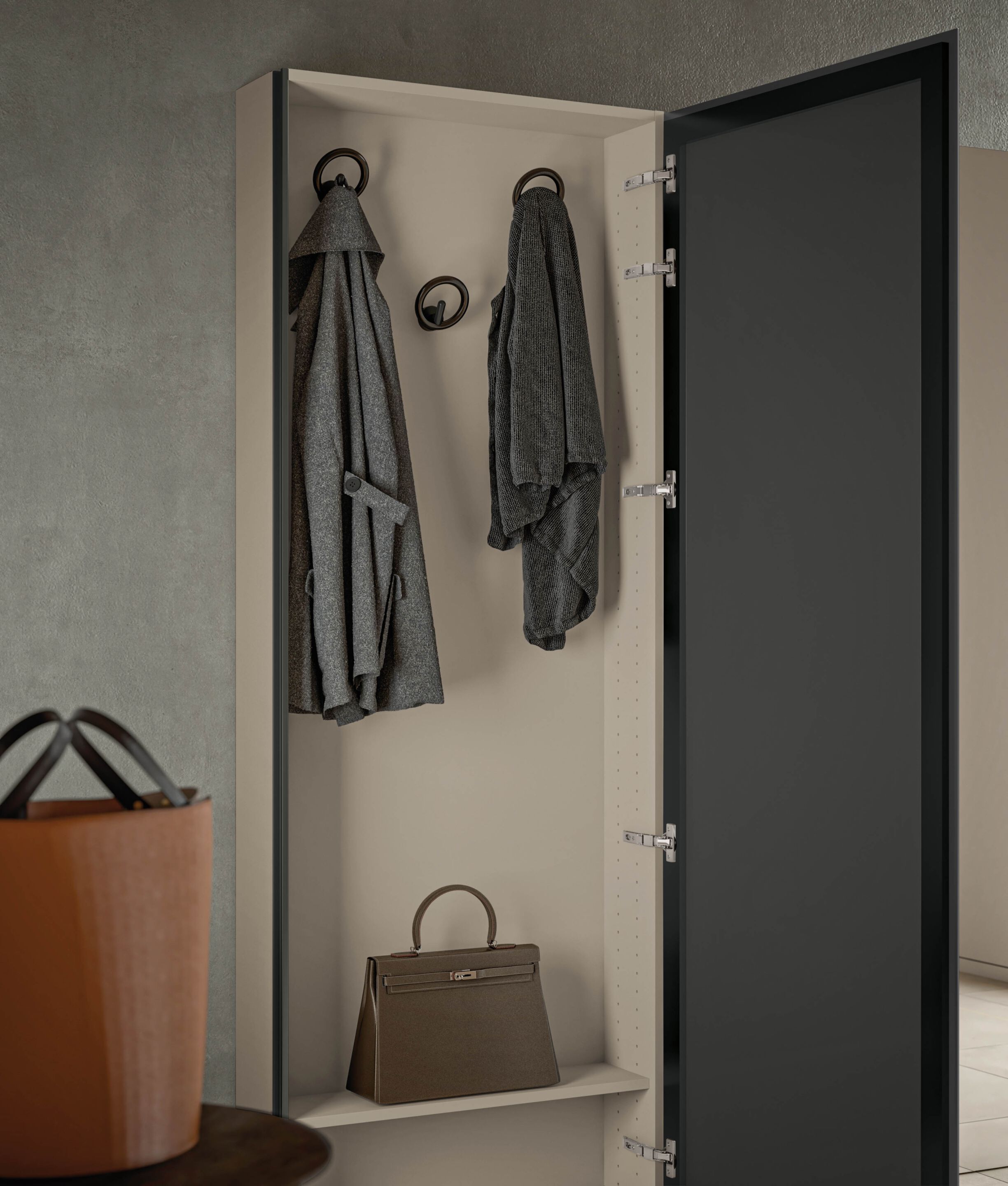 Подвесной шкаф для обуви с зеркальной дверью Birex ARCH-00087846 - Вид №1