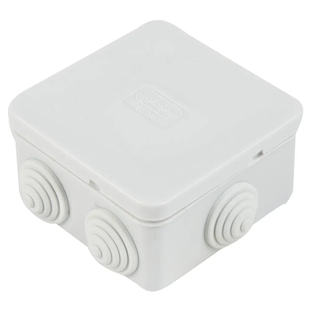 Распределительная коробка открытая Экопласт 85×85×40 мм 6 вводов IP44 цвет серый STLM-2104085