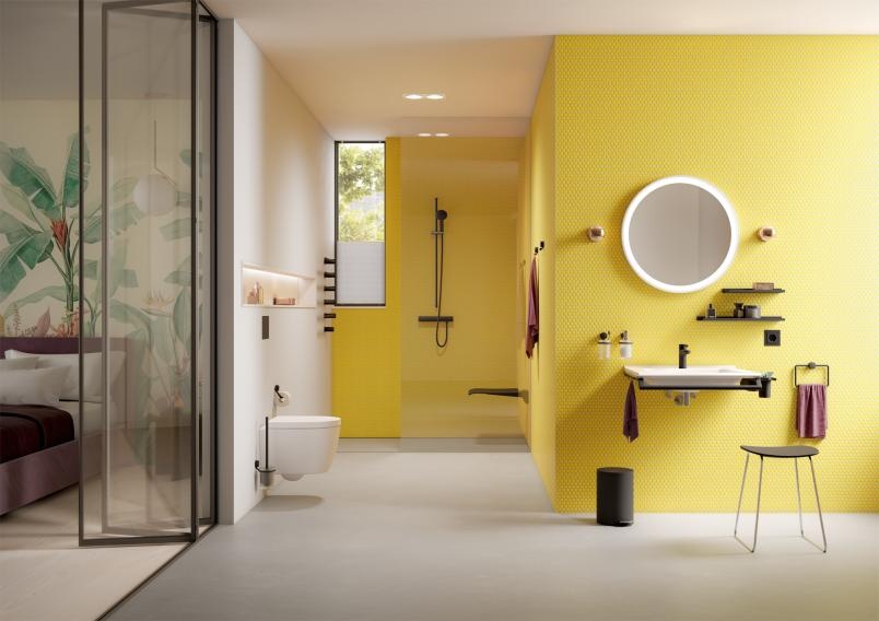 815.04.11065 Стеклянная кружка с держателем HEWI Halter und Becher  - Вид №3