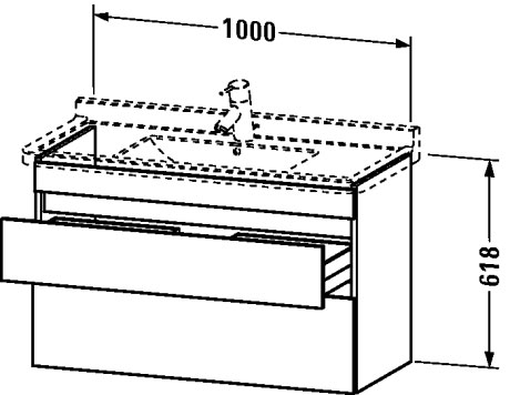 DS648907575 DuraStyle Тумбочка подвесная Лен, декор Duravit - Вид №1