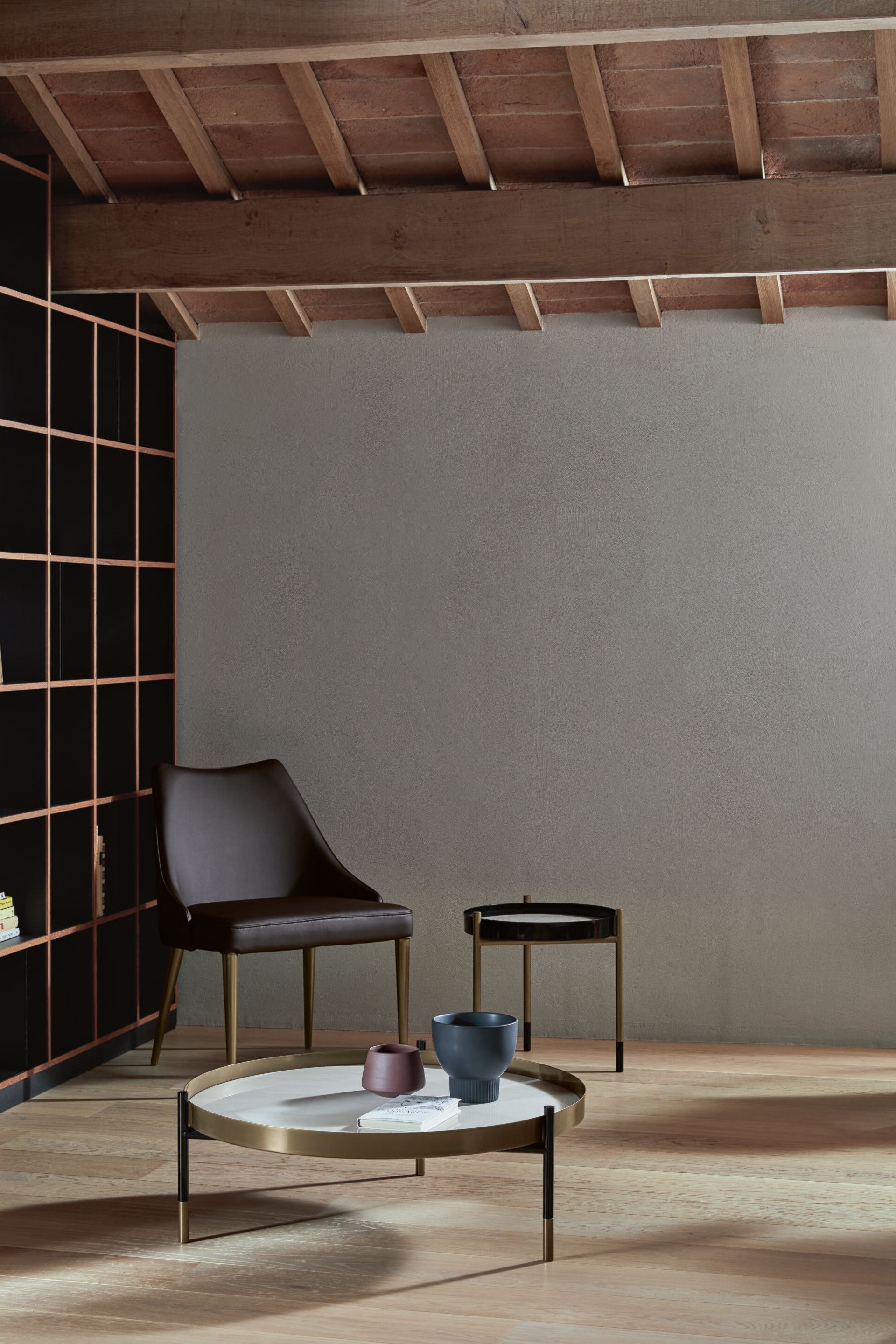 Высокий стальной журнальный столик с столешницей SuperMarmo Bontempi Casa PLANET ARCH-00064703 - Вид №1