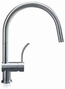 MGS Смеситель для кухни из нержавеющей стали, устанавливаемый на столешницу, с поворотным изливом Vela