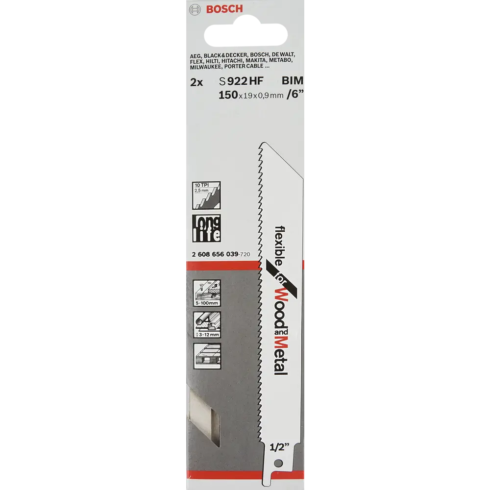 Пилки для сабельной пилы S922HF Bosch, 2 шт. 82491463 STLM-2203928 BOSCH PROFESSIONAL  - Вид №3