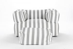 2000983113542 Кресло бескаркасное с пуфом Odeon LAZY LIFE PARIS