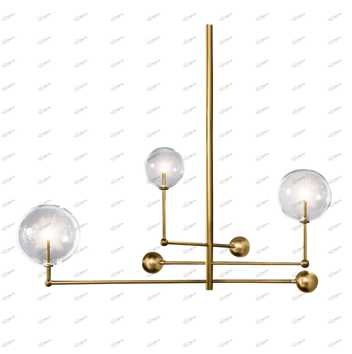 Подвесной светильник Globe Mobile 3 brass от Delight Collection KG0835P-3 brass DELIGHT ДИЗАЙНЕРСКИЕ 243887 Латунь 