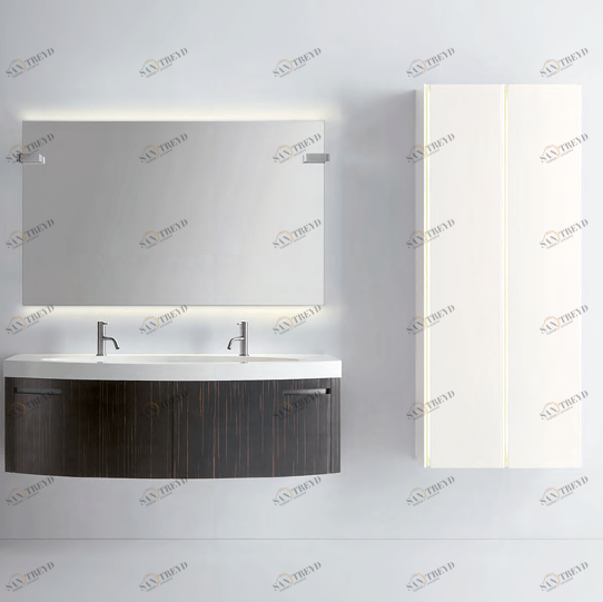 Комбинация ванной комнаты SY103 в отделке EYE Mineralmarmo / Ebano opaco / Bianco MILLDUE SYMI SYMI103