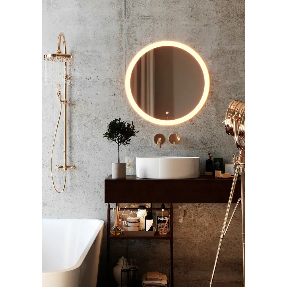 Зеркало для ванной Omega Glass Тип 3 SD623 с подсветкой 70 см круглое STLM-2191567 - Вид №1