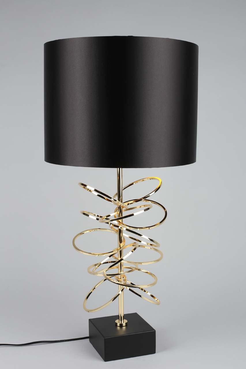 Настольная лампа с черным абажуром на золотой ножке Calalzo OML-84204-01 OMNILUX ИНТЕРЬЕРНЫЕ 00-3834831 Золото;черный  - Вид №2