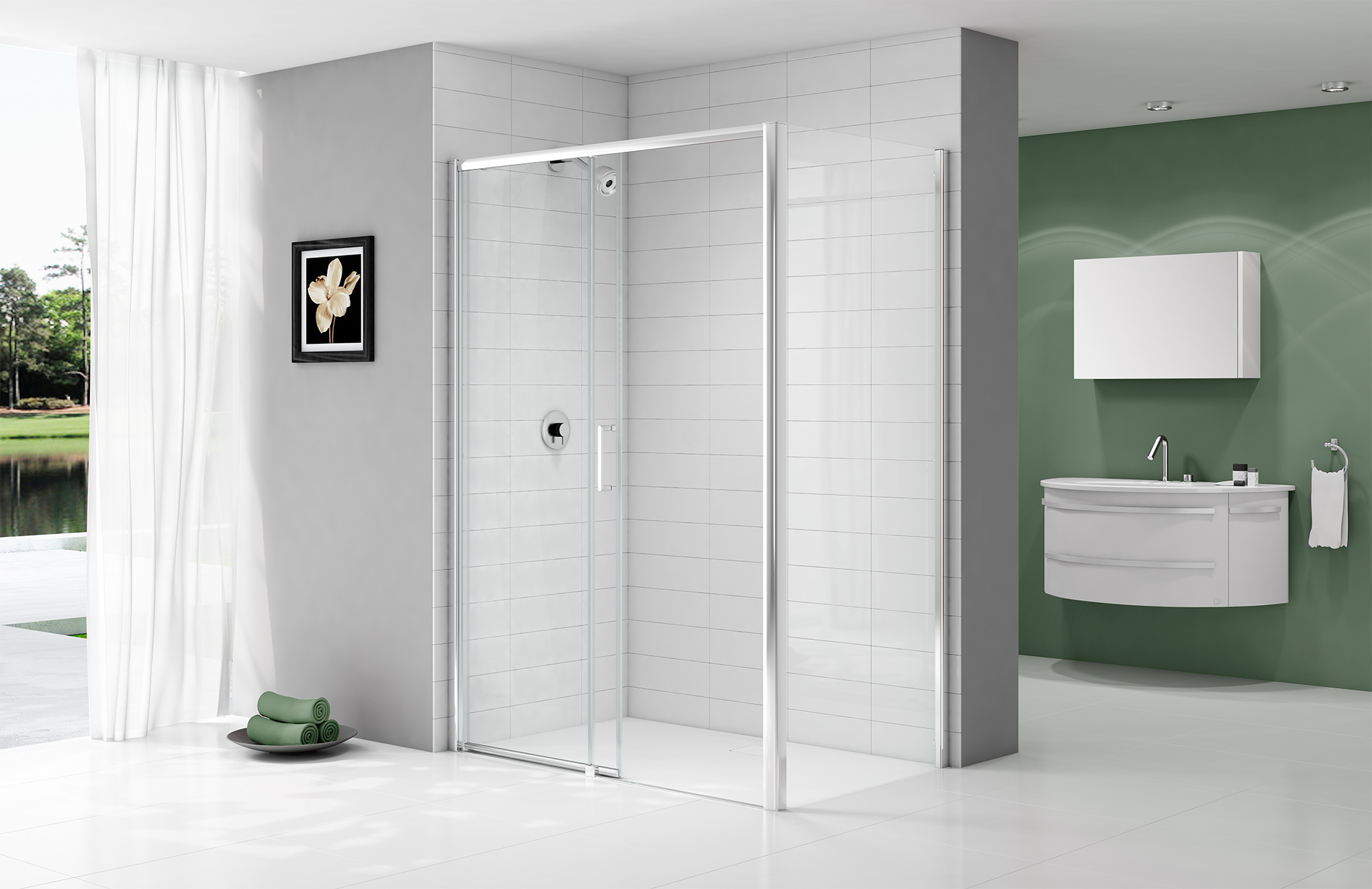 Торцевая панель для монтажа с дверью A0307D0 Merlyn Ionic Хромированный 