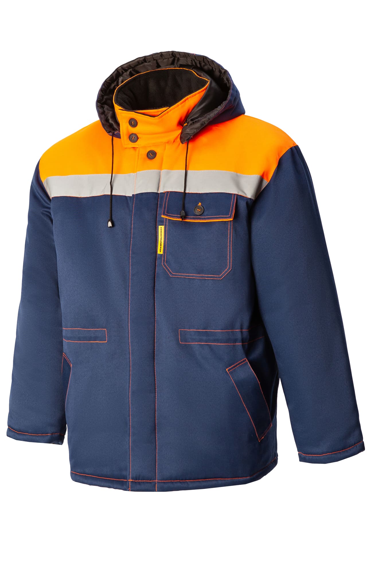 5035014 Костюм КОММУНАЛЬЩИК НЬЮ утепленный темно-синий оранжевый  Зимняя спецодежда  размер 56-58/182-188  - Вид №1