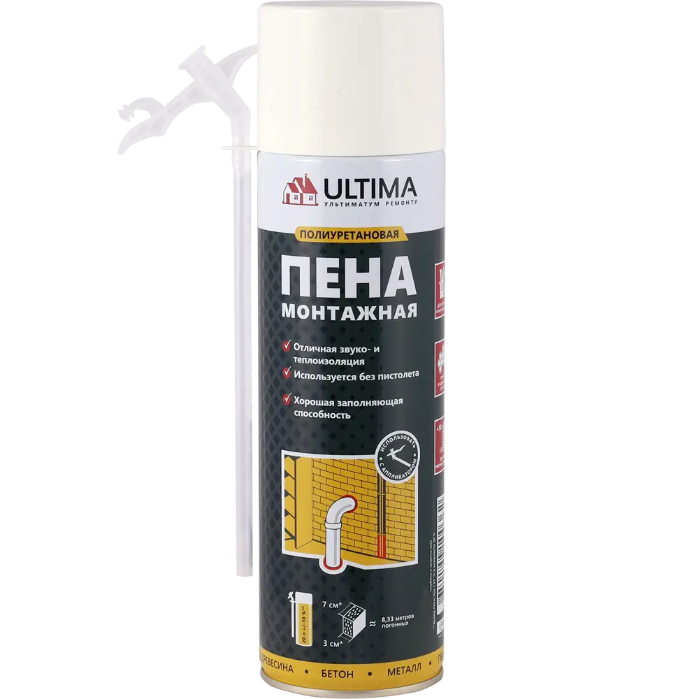 Пена монтажная бытовая Ultima всесезонная, 340 мл STLM-2211822