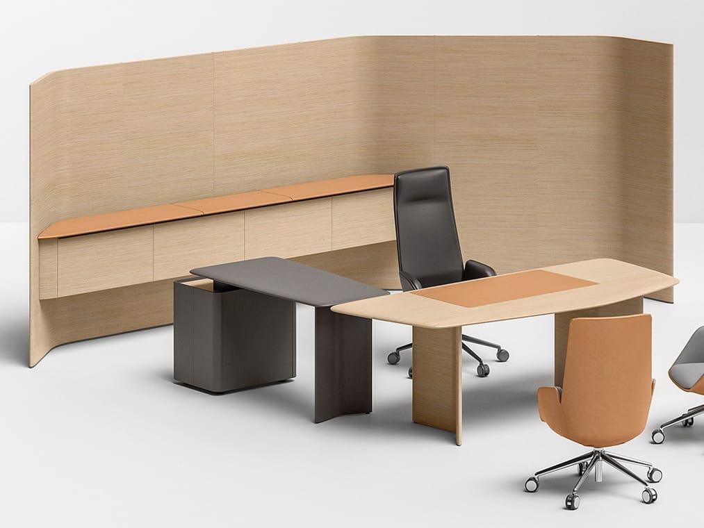 Кожаная отдельно стоящая офисная перегородка Poltrona Frau офис-системы управления ARCH-00044337 - Вид №1