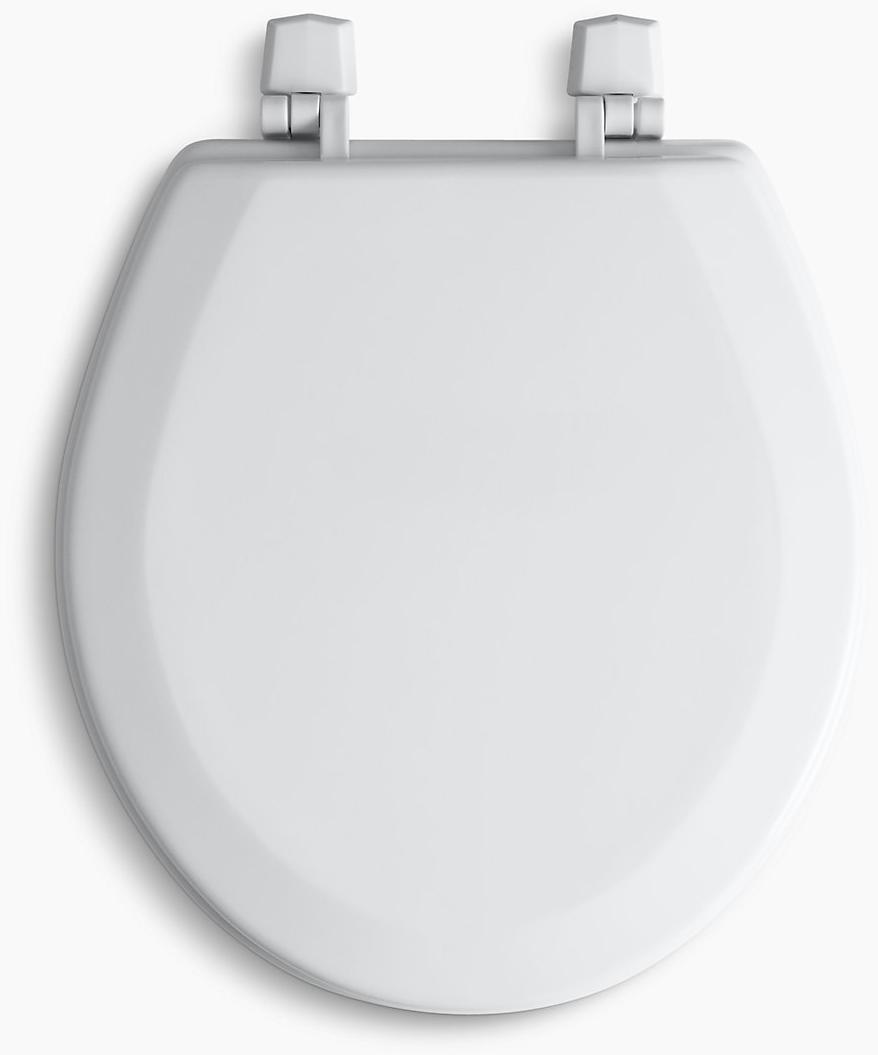KOHLER Круглое переднее сиденье для унитаза Triko  с пластиковыми петлями K-4716-T-0  - Вид №2