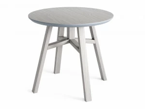 Приставной столик круглый беленый дуб, оловянный 55 см Mack THE IDEA  210073 Беленый дуб;бежевый