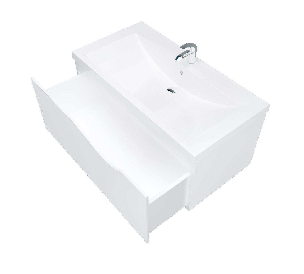 У57584 Тумба Этюд 90П 1в.я. Белый глянец 1 Marka Этюд 