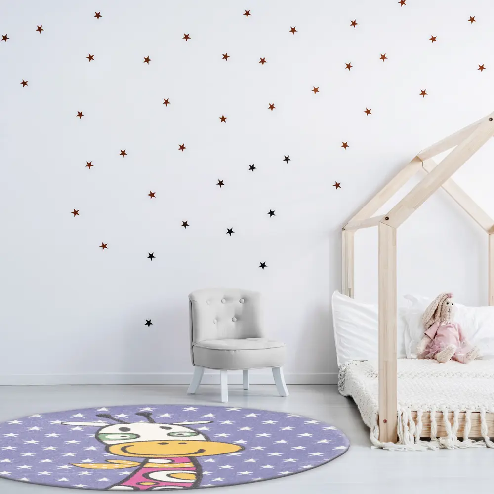 Ковер полипропилен Playground 75LVL R ø100 см цвет фиолетовый 82905201 STLM-2118401 Tarkett  - Вид №4