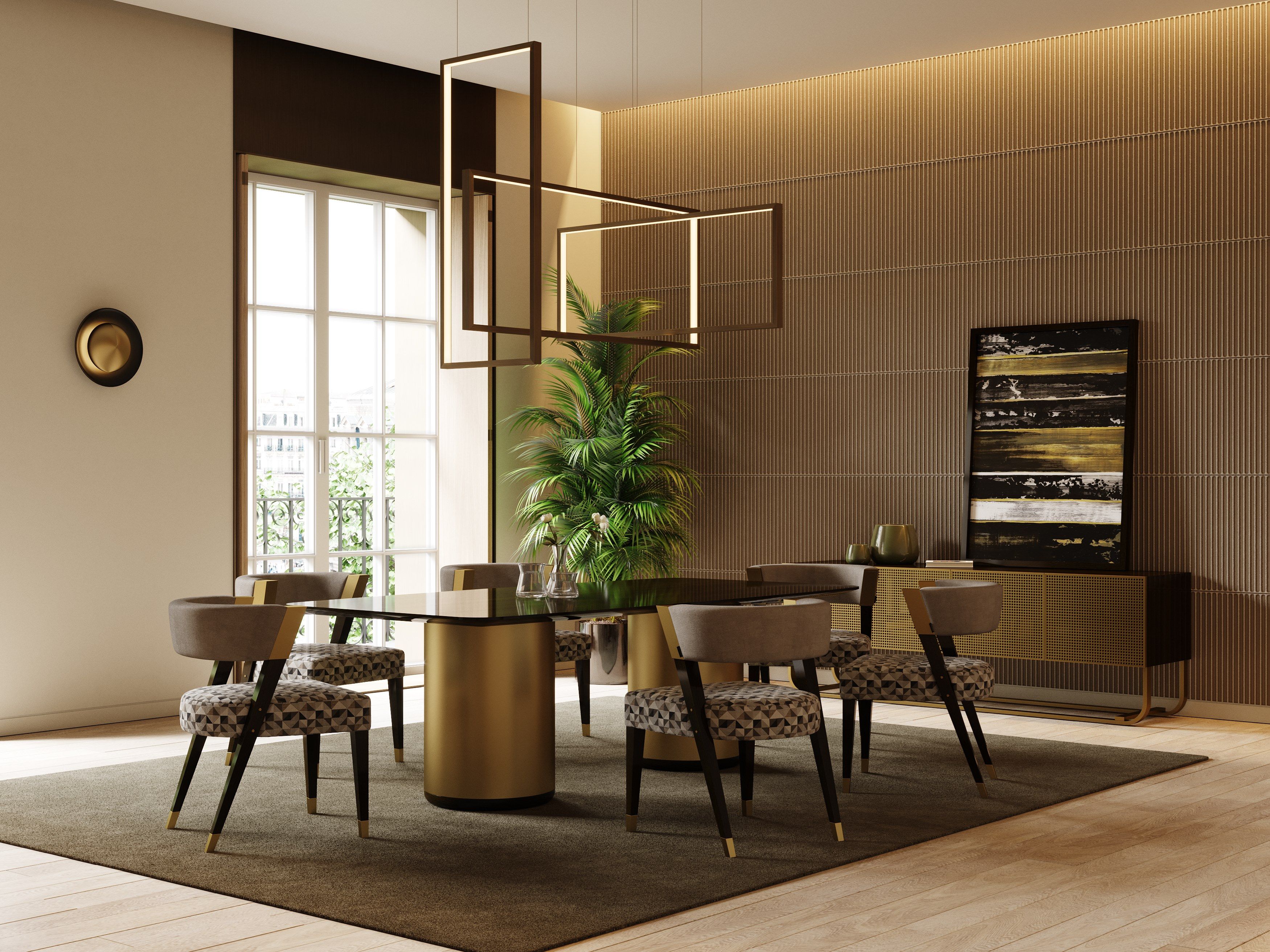 Латунный и деревянный шкаф с распашными дверями Stylish Club His &amp ARCH-00137659 - Вид №12